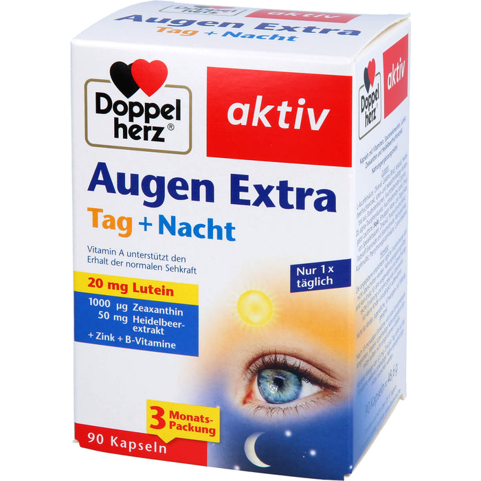 Doppelherz aktiv Augen Extra Tag + Nacht Kapseln unterstützt den Erhalt der normalen Sehkraft, 90 pcs. Capsules
