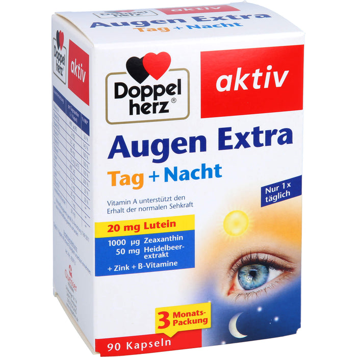 Doppelherz aktiv Augen Extra Tag + Nacht Kapseln unterstützt den Erhalt der normalen Sehkraft, 90 pcs. Capsules