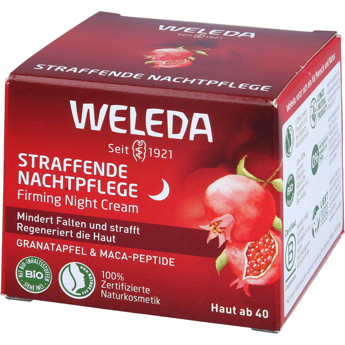 WELEDA straffende Nachtpflege mit Granatapfel & Maca-Peptiden mindert Falten  und regeneriert die Haut, 40 ml Crème