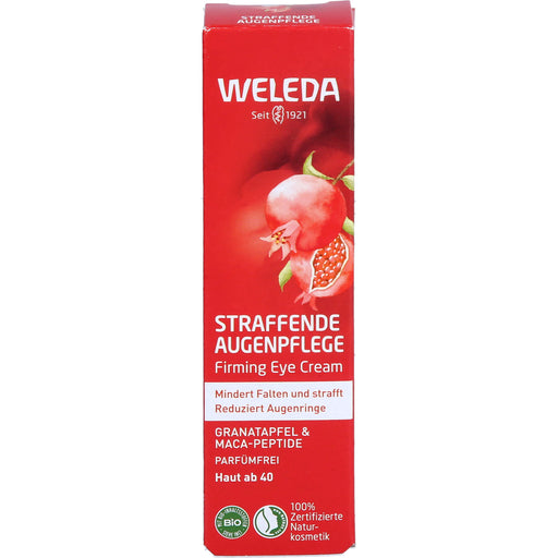 WELEDA straffende Augenpflege Granatapfel & Maca-Peptide mindert Falten und strafft und reduziert Augenringe, 12 ml Creme