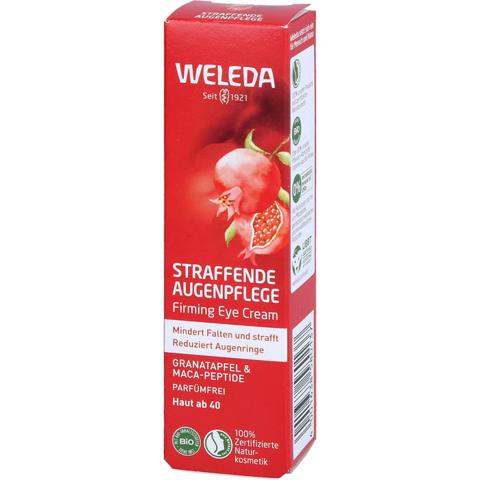 WELEDA straffende Augenpflege Granatapfel & Maca-Peptide mindert Falten und strafft und reduziert Augenringe, 12 ml Creme