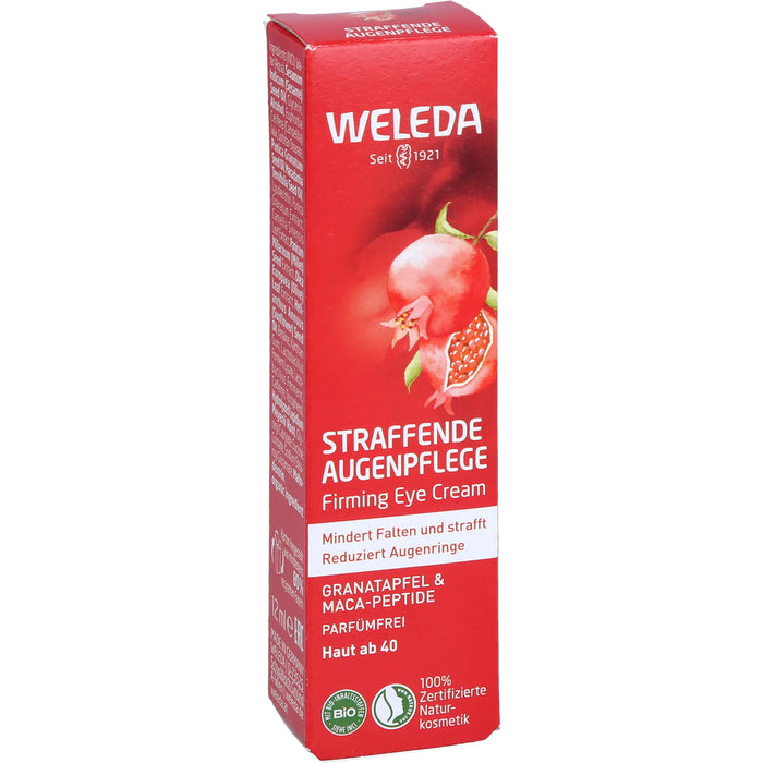 WELEDA straffende Augenpflege Granatapfel & Maca-Peptide mindert Falten und strafft und reduziert Augenringe, 12 ml Creme