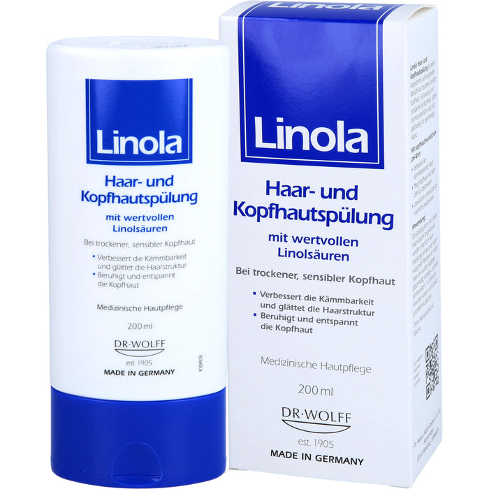 Linola Haar- und Kopfhautspülung für trockene und empfindliche Kopfhaut, 200 ml Crème