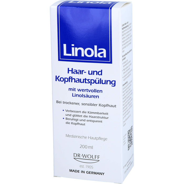 Linola Haar- und Kopfhautspülung für trockene und empfindliche Kopfhaut, 200 ml Crème