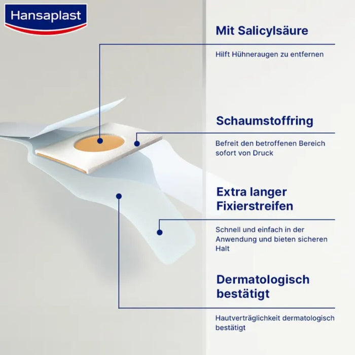 Hansaplast Hühneraugen-Pflaster mindert den Druck sofort, 8 pc Pansement
