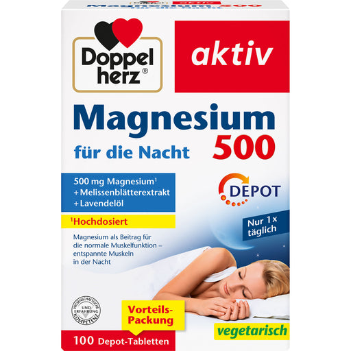 Doppelherz aktiv Magnesium 500 für die Nacht Depot-Tabletten, 100 St. Tabletten