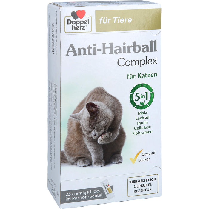 Doppelherz für Tiere Anti-Hairball Complex Beutel für Katzen, 25 St. Beutel