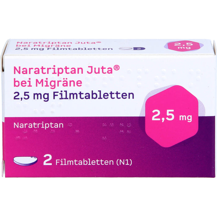 Naratriptan Juta bei Migräne 2,5 mg Filmtabletten, 2 St FTA