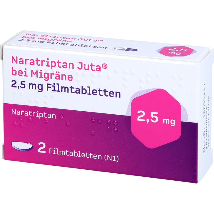 Naratriptan Juta bei Migräne 2,5 mg Filmtabletten, 2 pc Tablettes