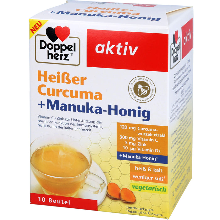 Doppelherz aktiv heißer Curcuma + Manuka-Honig Pulver, 10 pc Sachets