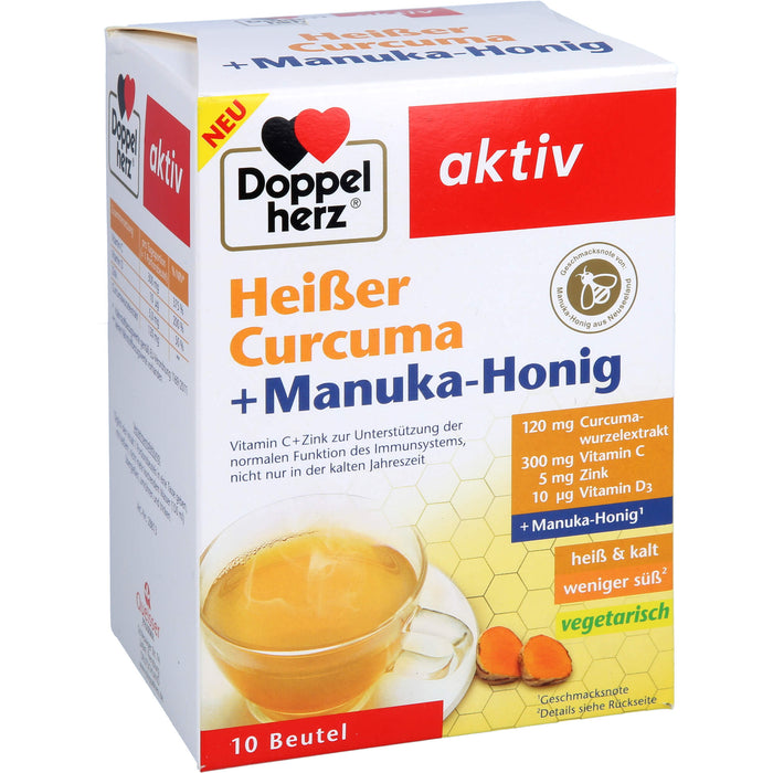 Doppelherz aktiv heißer Curcuma + Manuka-Honig Pulver, 10 pc Sachets