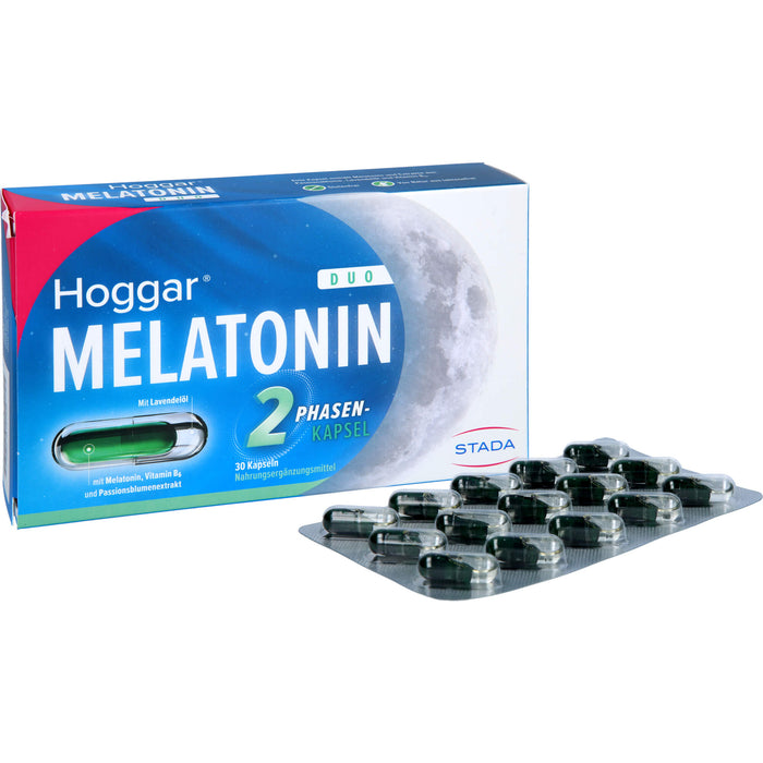 Hoggar Melatonin Duo Kapseln trägt dazu bei, die Einschlafzeit zu verkürzen, 30 pc Capsules