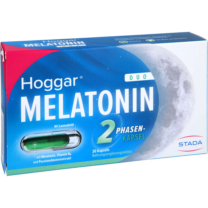 Hoggar Melatonin Duo Kapseln trägt dazu bei, die Einschlafzeit zu verkürzen, 30 pc Capsules