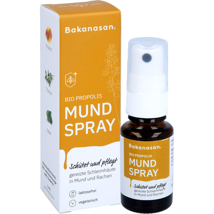 Bakanasan Bio Propolis Mundspray schützt und pflegt gereizte Schleimhäute, 15 ml Lösung