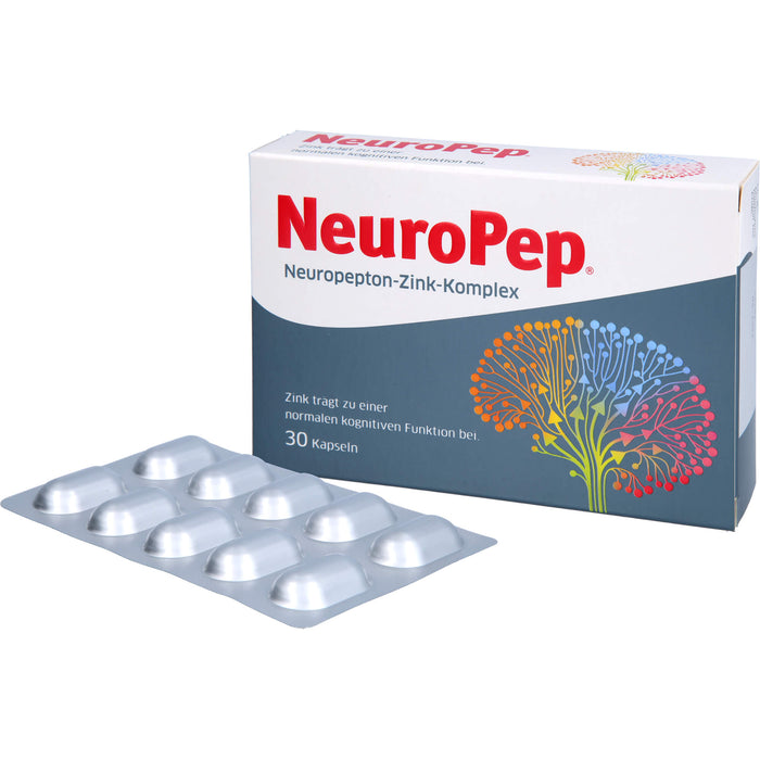 NeuroPep Kapseln mit Zink unterstützt Gedächtnis & Konzentration, 30 pcs. Capsules