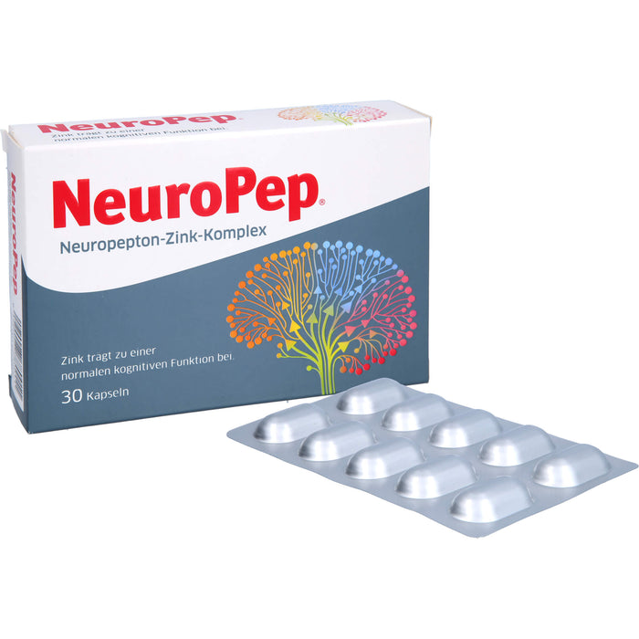 NeuroPep Kapseln mit Zink unterstützt Gedächtnis & Konzentration, 30 pcs. Capsules