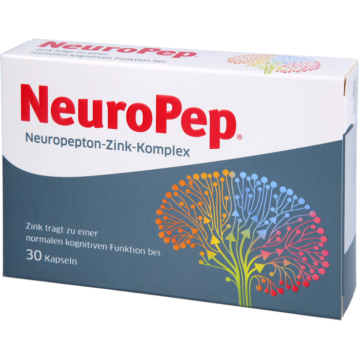 NeuroPep Kapseln mit Zink unterstützt Gedächtnis & Konzentration, 30 pcs. Capsules