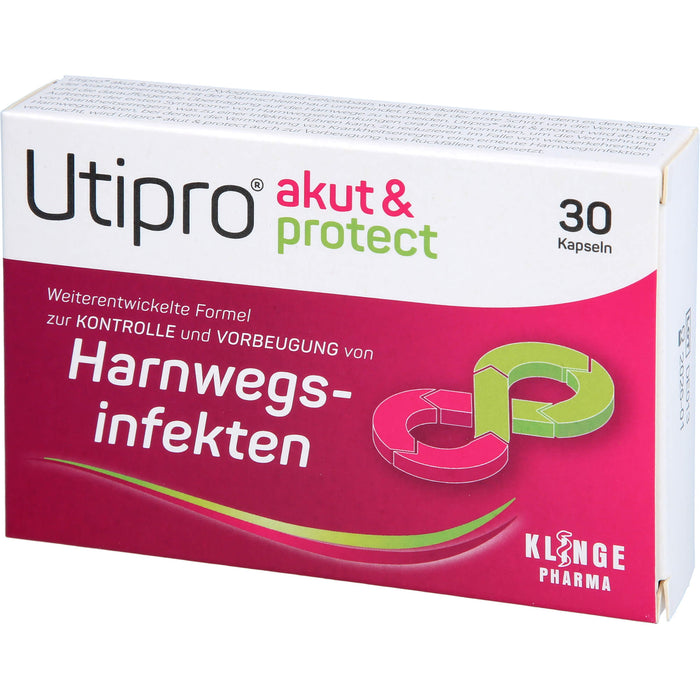 Utipro akut & protect Kapseln zur Kontrolle und Vorbeugung von Harnwegsinfekten, 30 pc Capsules