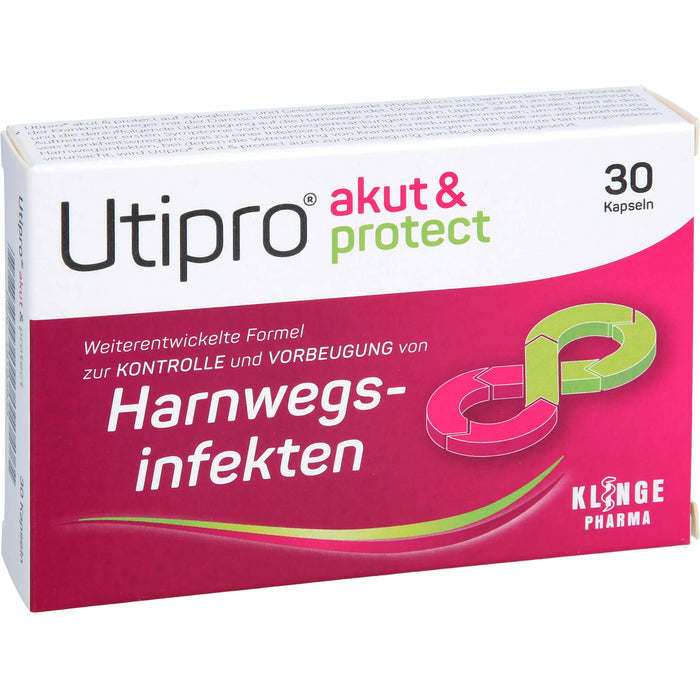 Utipro akut & protect Kapseln zur Kontrolle und Vorbeugung von Harnwegsinfekten, 30 pc Capsules