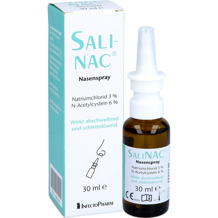 SALINAC Nasenspray wirkt abschwellend und schleimlösend, 30 ml Lösung