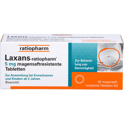 Laxans-ratiopharm 5 mg Tabletten bei Darmträgheit, 30 St. Tabletten