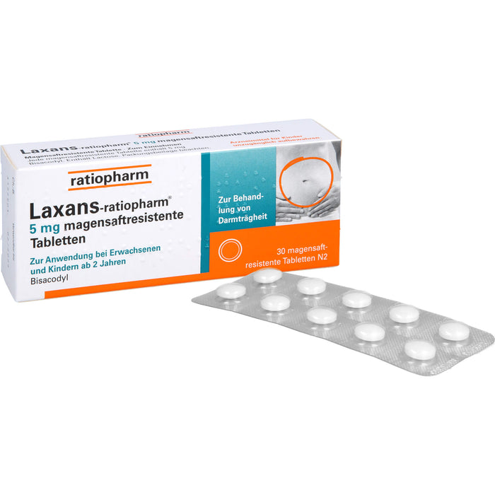 Laxans-ratiopharm 5 mg Tabletten bei Darmträgheit, 30 St. Tabletten