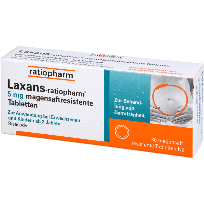Laxans-ratiopharm 5 mg Tabletten bei Darmträgheit, 30 pcs. Tablets