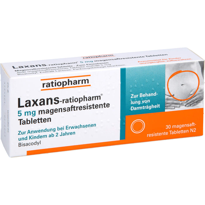 Laxans-ratiopharm 5 mg Tabletten bei Darmträgheit, 30 St. Tabletten