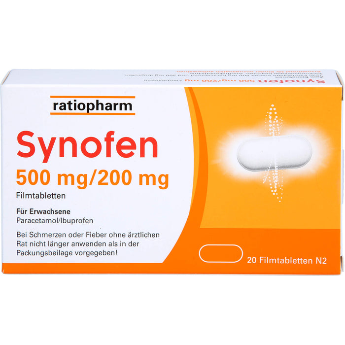 Synofen 500 mg Paracetamol / 200 mg Ibuprofen Filmtabletten, 20.0 St. Tabletten