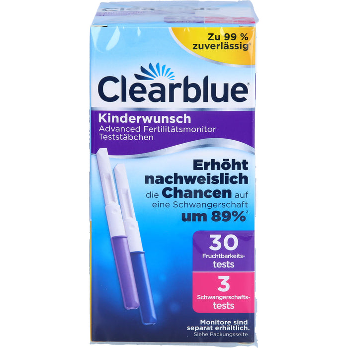 Clearblue Fertilitätsmonitor Teststäbchen zur Ermittlung des Fruchtbarkeitsstatuses, 33 St. Teststreifen