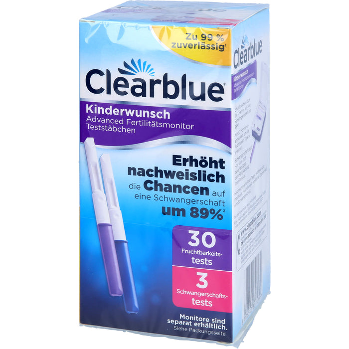 Clearblue Fertilitätsmonitor Teststäbchen zur Ermittlung des Fruchtbarkeitsstatuses, 33 St. Teststreifen