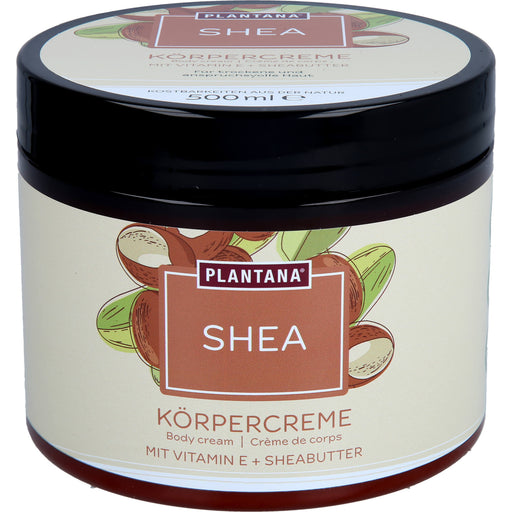 PLANTANA Shea Körpercreme Sheabutter mit Vitamin-E, 500 ml Creme