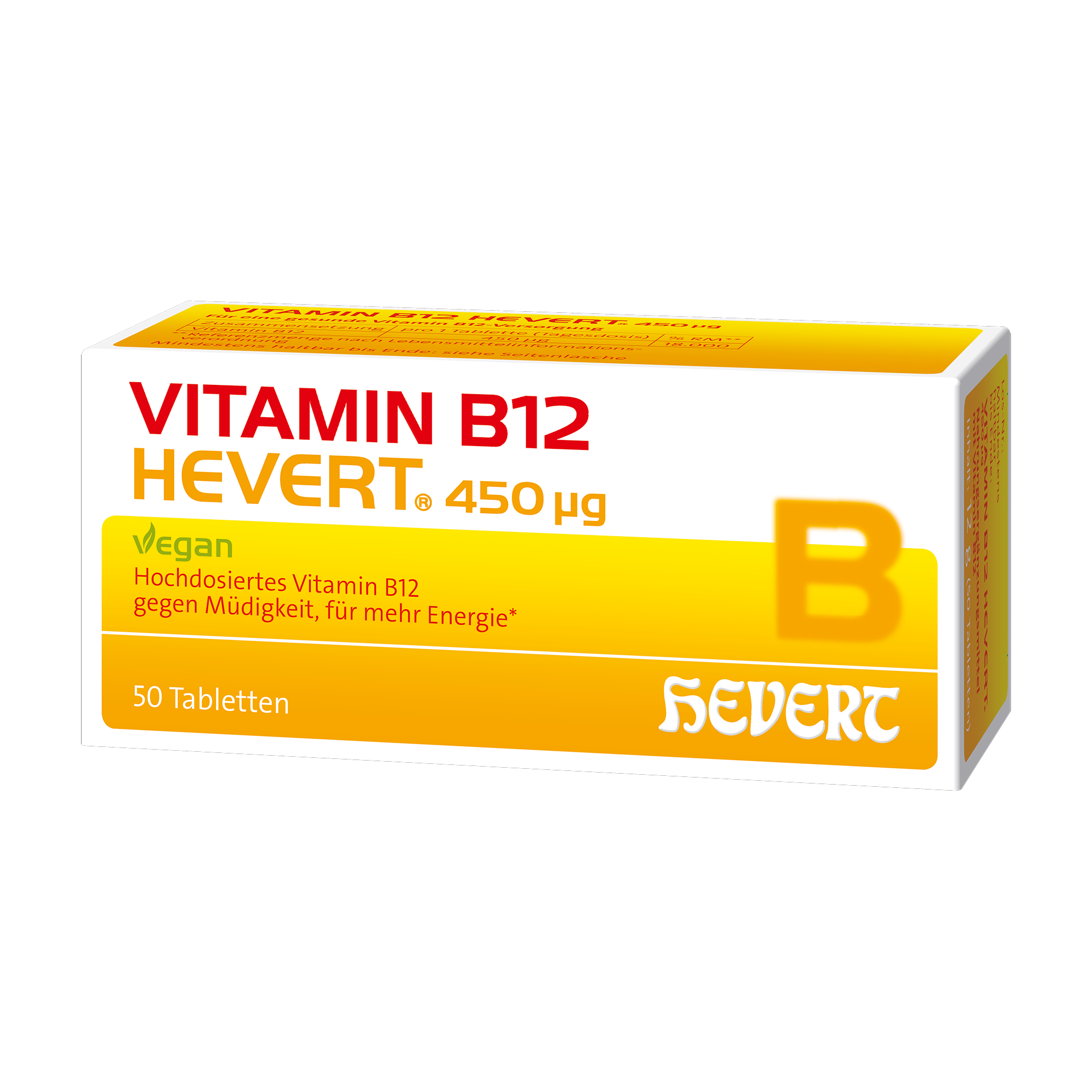 Vitamin B12 Hevert 450 µg, 50 St. Tabletten Hevert-Testen