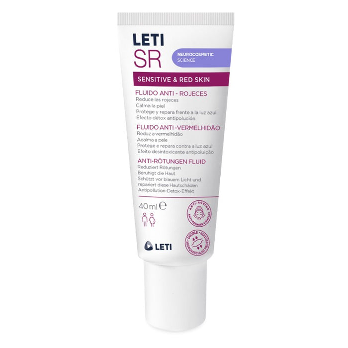 LETI SR anti-Rötungen Fluid reduziert Rötungen, beruhigt Haut, schützt vor blauem Licht und repariert diese Hautschäden, 40 ml Crème