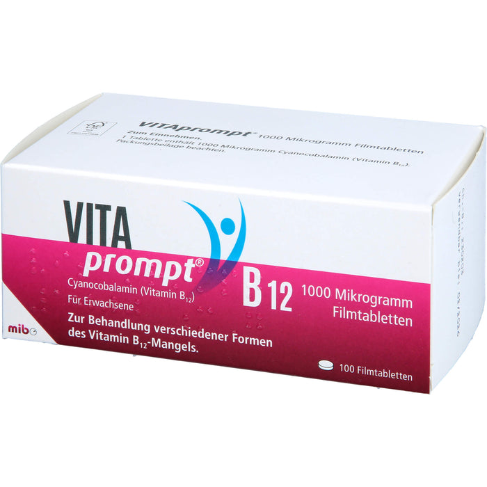 Vitaprompt B12 1000 Mikrogramm Filmtabletten zur Behandlung eines Vitamin B12-Mangels, 100 St. Tabletten