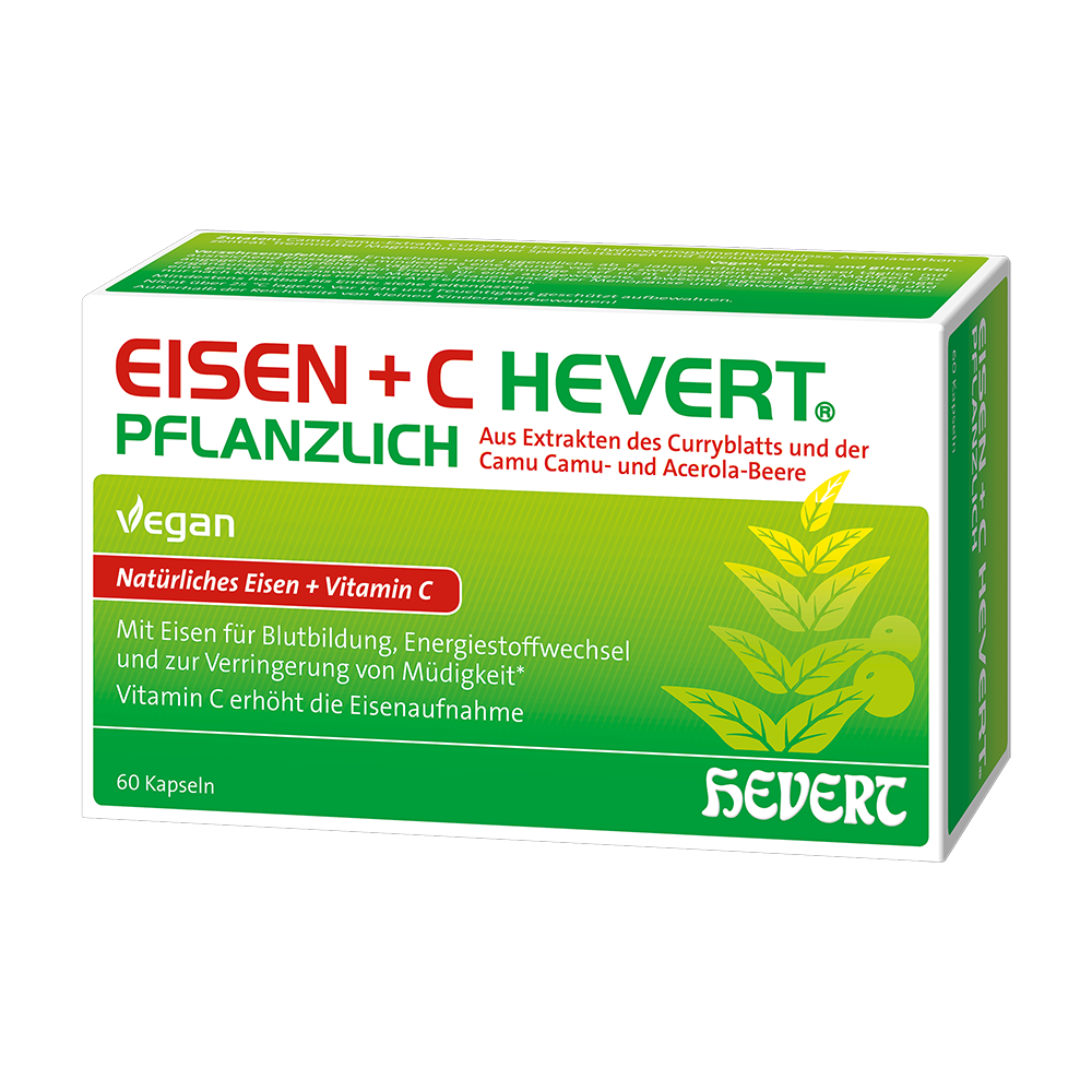 Eisen + C Hevert pflanzlich, 60 St. Kapseln Hevert-Testen