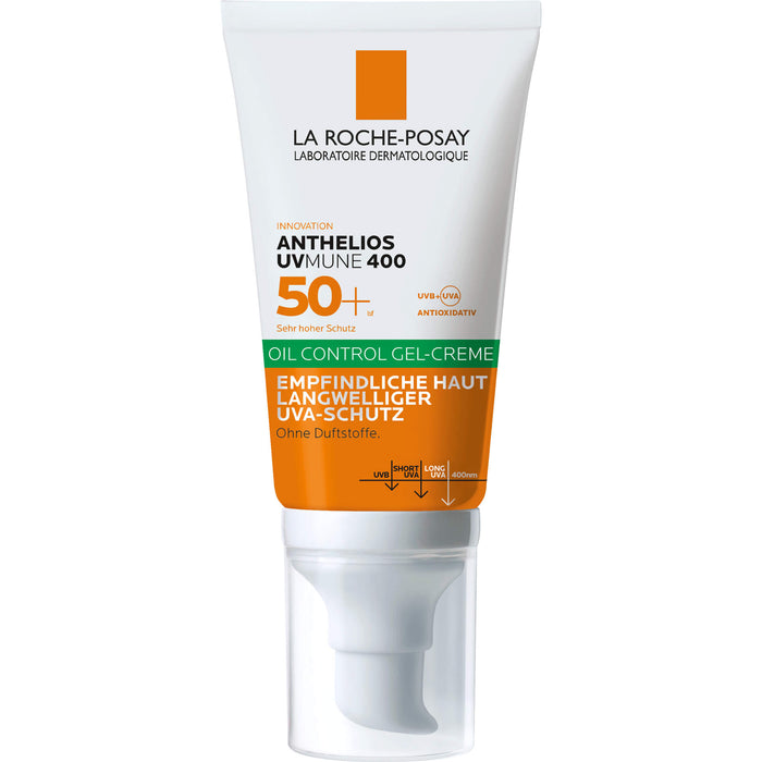 La Roche-Posay Anthelios UV Mune 400 Oil Control Gel-Creme LSF 50+ für empfindliche Haut, 50 ml Crème
