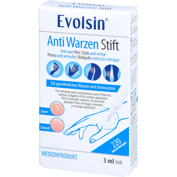 Evolsin Anti Warzen Stift gegen Dornwarzen, 3 ml Solution