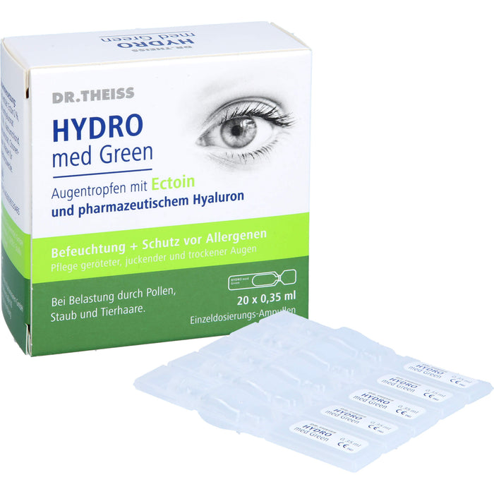 DR. THEISS Hydro med Green Augentropfen mit Ectoin zur Befeuchtung, 20 pcs. Single-dose pipettes