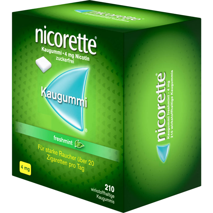 Nicorette Kaugummi 4 mg freshmint zur Rauchentwöhnung, 210 pcs. Chewing gum