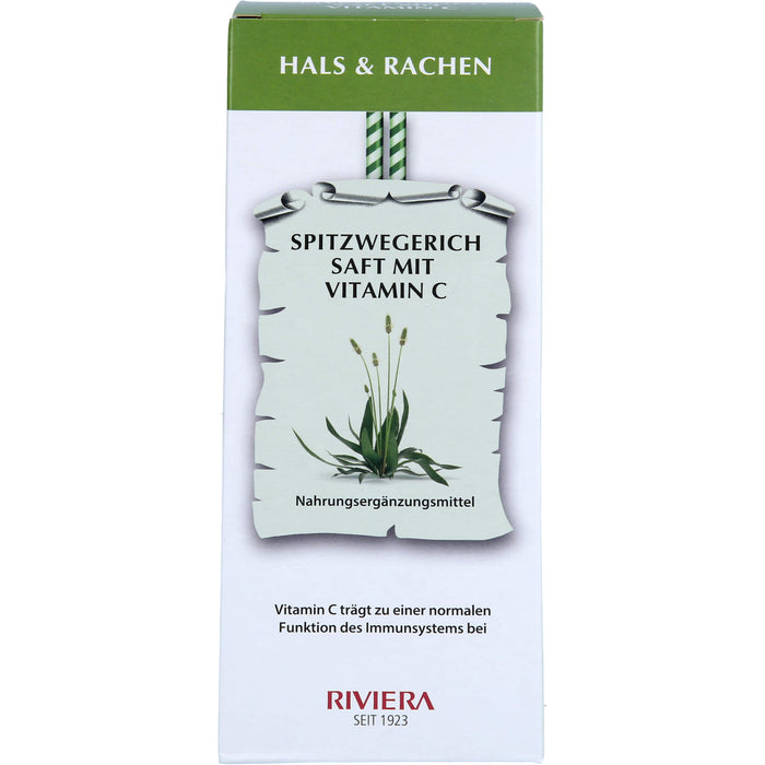 RIVIERA Spitzwegerich Saft mit Vitamin C für ein normales Immunsystem, 250 ml Lösung