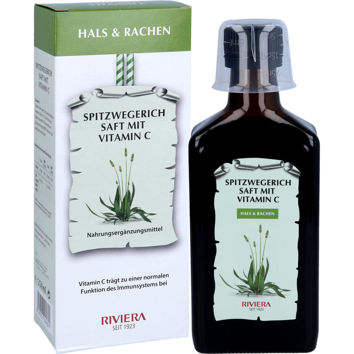 RIVIERA Spitzwegerich Saft mit Vitamin C für ein normales Immunsystem, 250 ml Solution