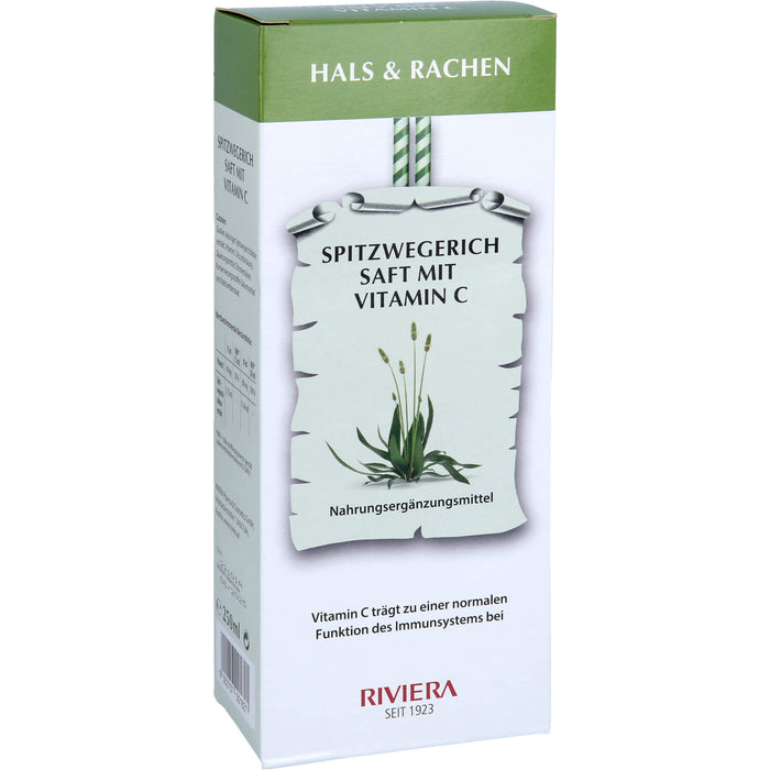RIVIERA Spitzwegerich Saft mit Vitamin C für ein normales Immunsystem, 250 ml Solution