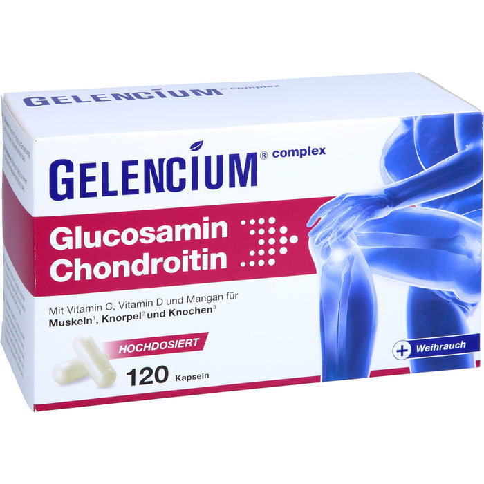 GELENCIUM Glucosamin Chondroitin Kapseln hochdosiert mit Vitamin C, 120 St. Kapseln