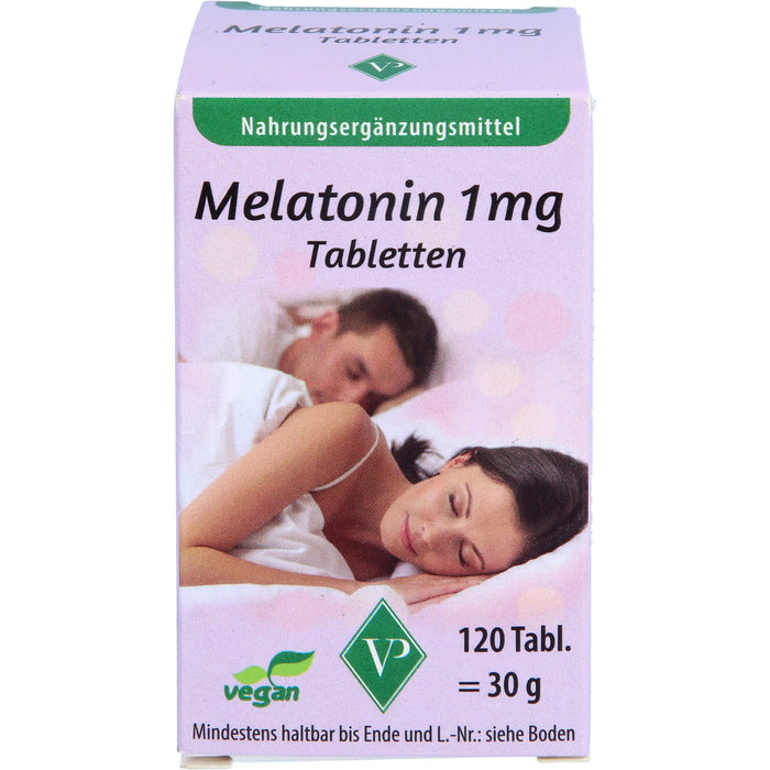 Velag Pharma Melatonin 1 mg Tabletten zur Verkürzung der Einschlafzeit, 120 St. Tabletten