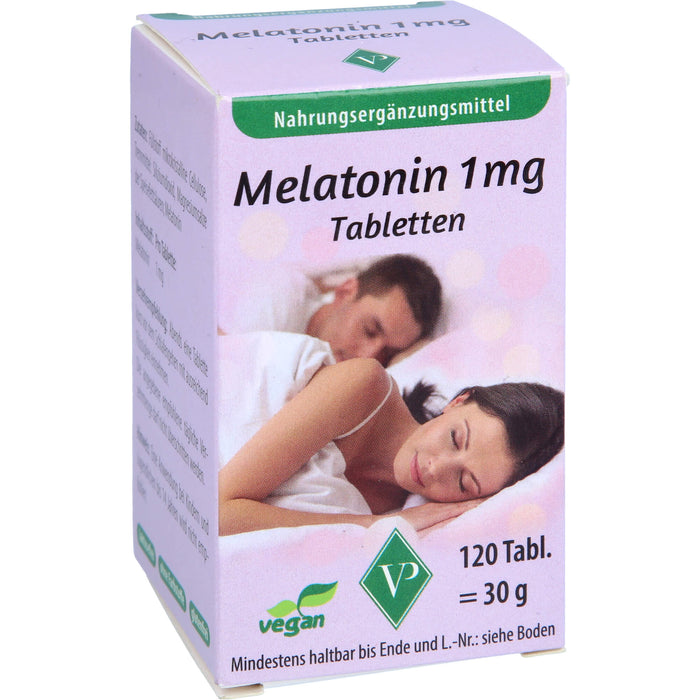 Velag Pharma Melatonin 1 mg Tabletten zur Verkürzung der Einschlafzeit, 120 pc Tablettes