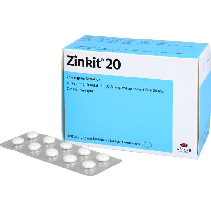 Wörwag Zinkit 20 Tabletten zur Zinktherapie, 100 pcs. Tablets