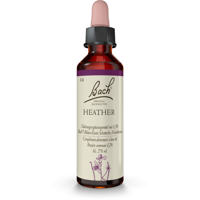 Bach Original Bach-Blüten Nr. 14 Heather Schottisches Heidekraut Tropfen, 20 ml Lösung