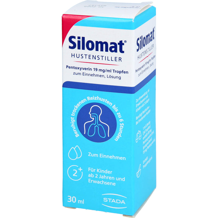 Silomat Hustenstiller Pentoxyverin 19 mg/ml Tropfen beruhigt trockenen Reizhusten, 30 ml Solution