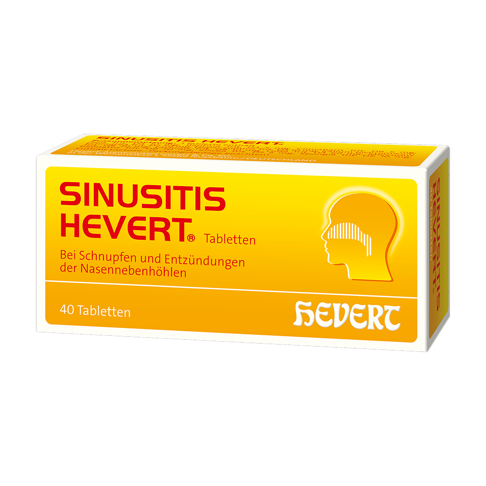 Sinusitis Hevert bei Schnupfen und Entzündungen der Nasennebenhöhlen, 40 St. Tabletten